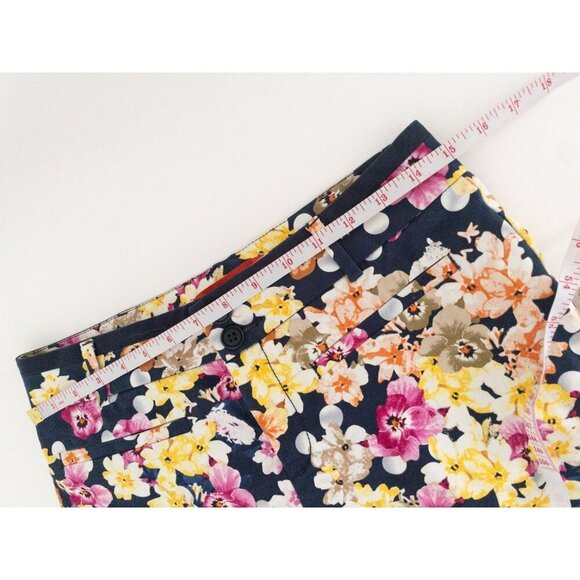 Anthropologie Cartonnier Floral Patterned Navy Pants Sz 4 S - Picture 7 of 8